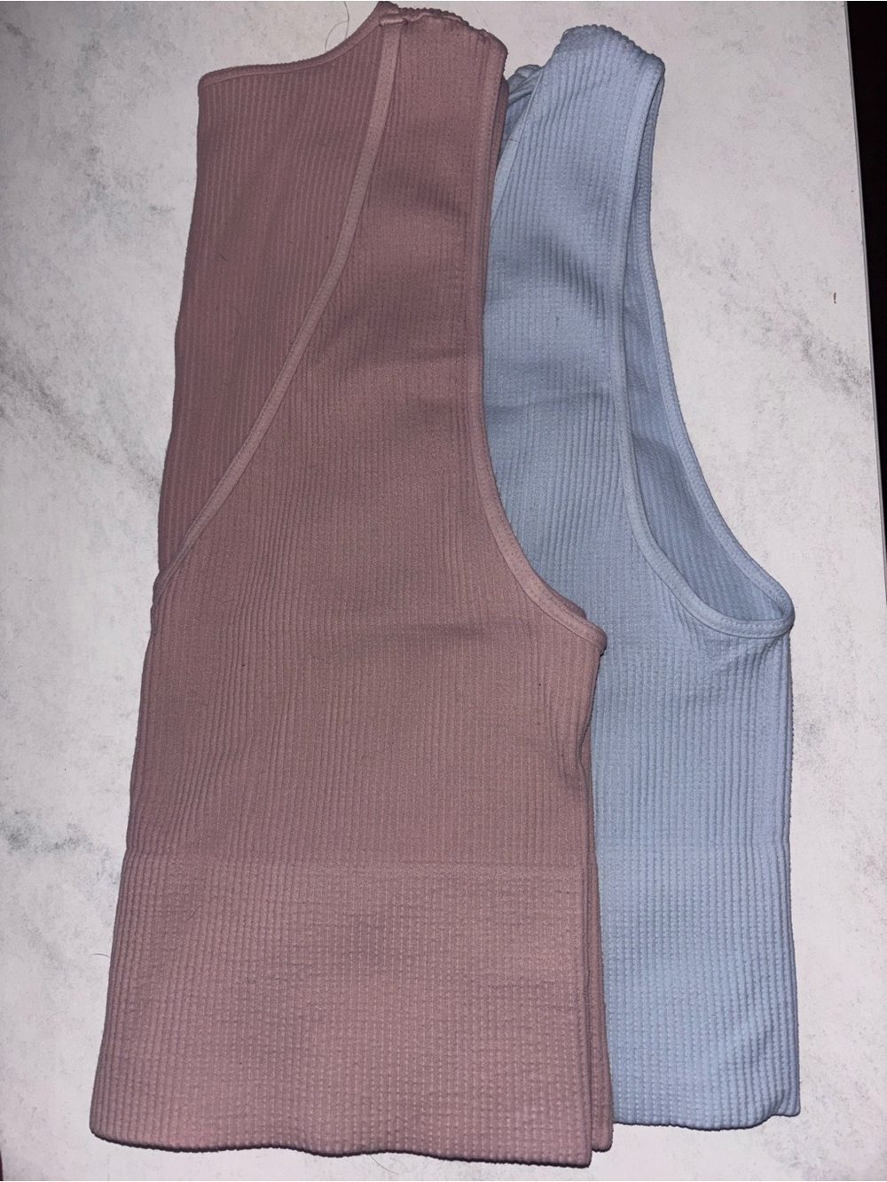 Target Ribbed One-Shoulder Tank Top - Mauve & Light Blue